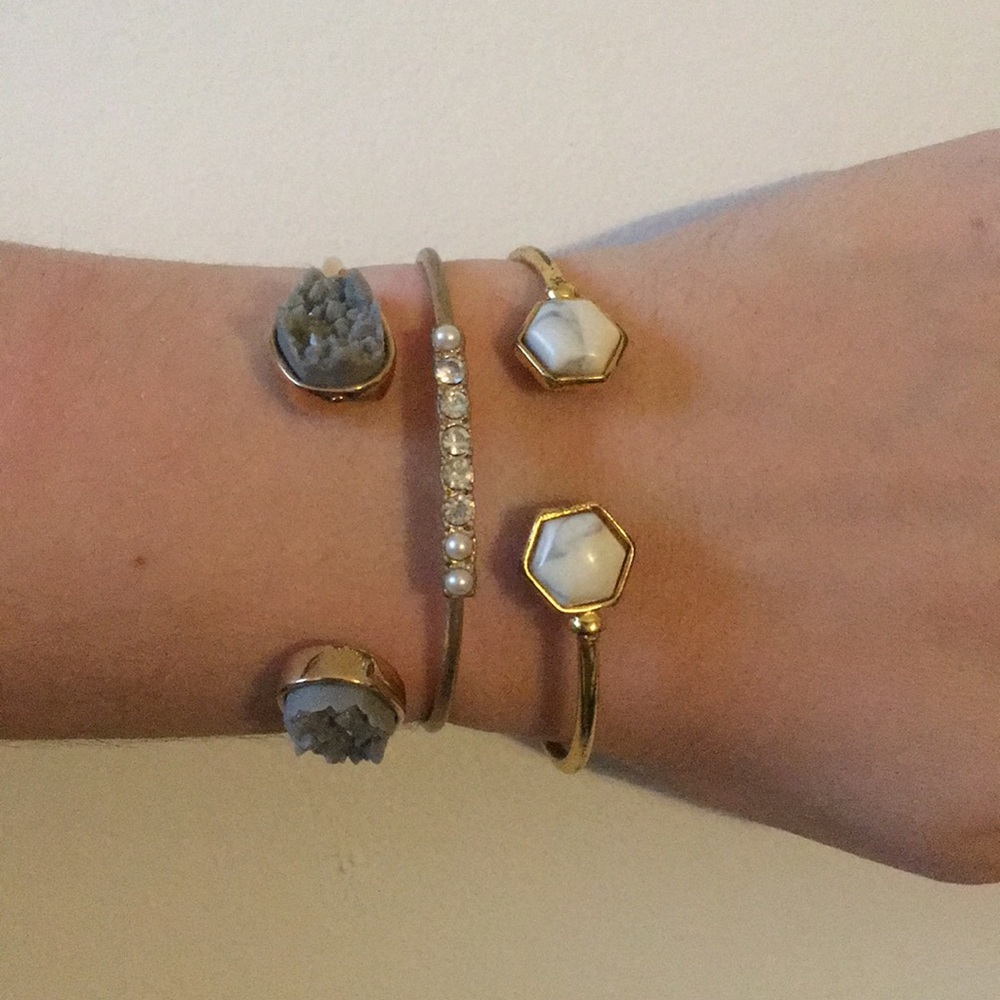 🎉REDUCED🎉 3 piece gold + stone cuff bundle
